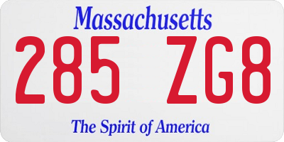 MA license plate 285ZG8
