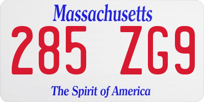 MA license plate 285ZG9