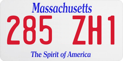 MA license plate 285ZH1