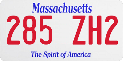 MA license plate 285ZH2