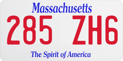 MA license plate 285ZH6