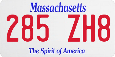 MA license plate 285ZH8