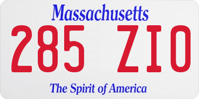 MA license plate 285ZI0