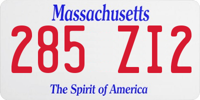 MA license plate 285ZI2