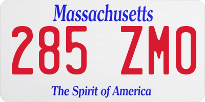 MA license plate 285ZM0