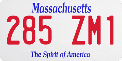 MA license plate 285ZM1