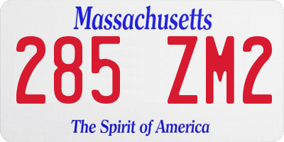 MA license plate 285ZM2