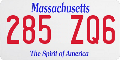 MA license plate 285ZQ6