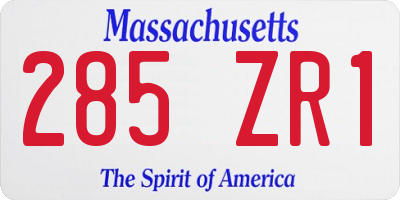 MA license plate 285ZR1