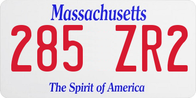 MA license plate 285ZR2