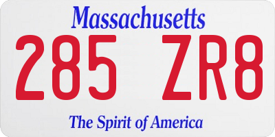 MA license plate 285ZR8