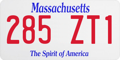 MA license plate 285ZT1