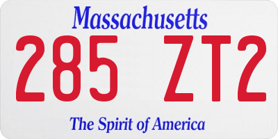 MA license plate 285ZT2