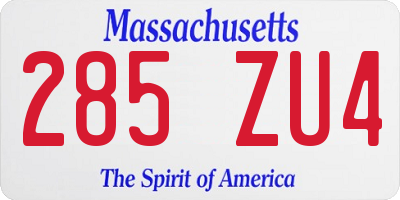 MA license plate 285ZU4