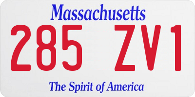 MA license plate 285ZV1
