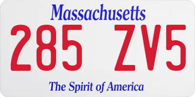 MA license plate 285ZV5