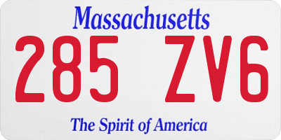 MA license plate 285ZV6