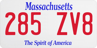 MA license plate 285ZV8