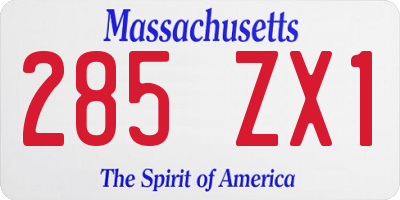 MA license plate 285ZX1