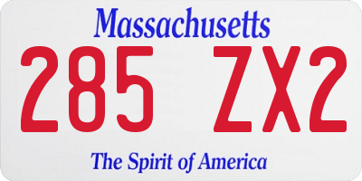 MA license plate 285ZX2