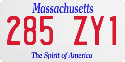 MA license plate 285ZY1