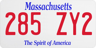 MA license plate 285ZY2