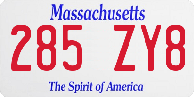 MA license plate 285ZY8