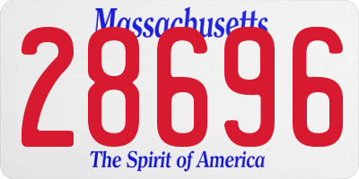 MA license plate 28696