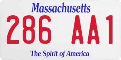 MA license plate 286AA1