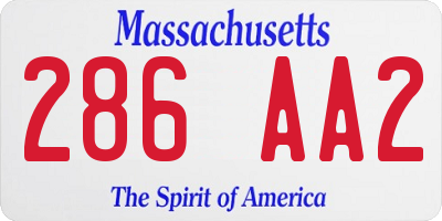 MA license plate 286AA2