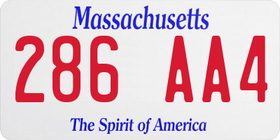 MA license plate 286AA4