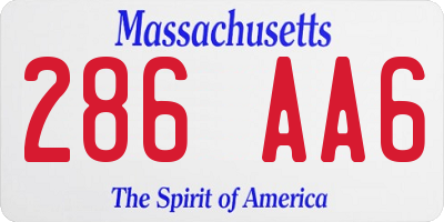 MA license plate 286AA6