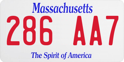 MA license plate 286AA7