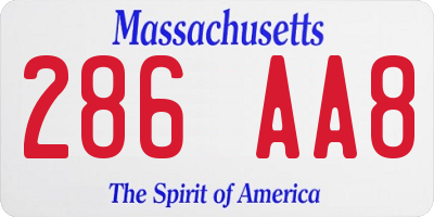 MA license plate 286AA8