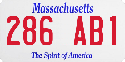 MA license plate 286AB1