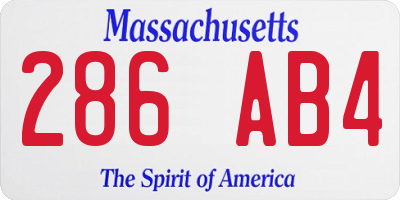 MA license plate 286AB4