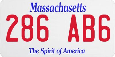 MA license plate 286AB6