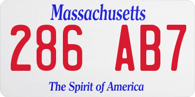 MA license plate 286AB7