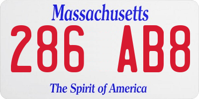MA license plate 286AB8
