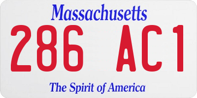 MA license plate 286AC1