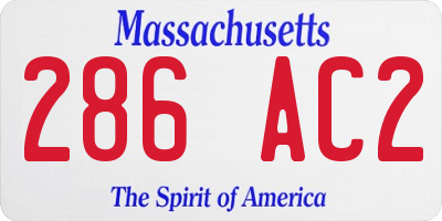 MA license plate 286AC2