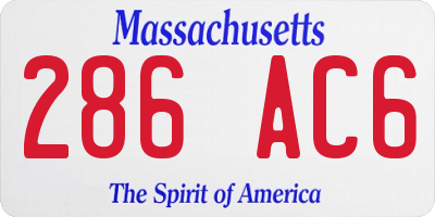 MA license plate 286AC6
