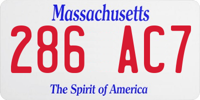MA license plate 286AC7