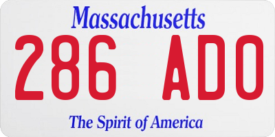 MA license plate 286AD0