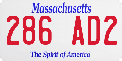 MA license plate 286AD2