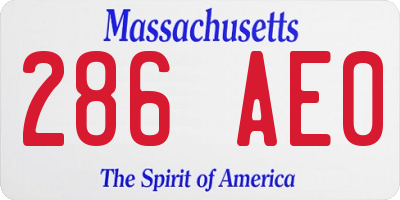 MA license plate 286AE0