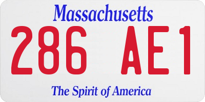 MA license plate 286AE1