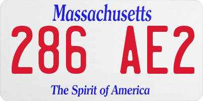 MA license plate 286AE2