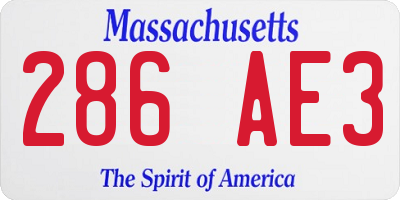 MA license plate 286AE3