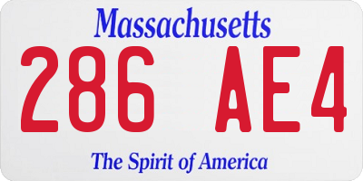 MA license plate 286AE4